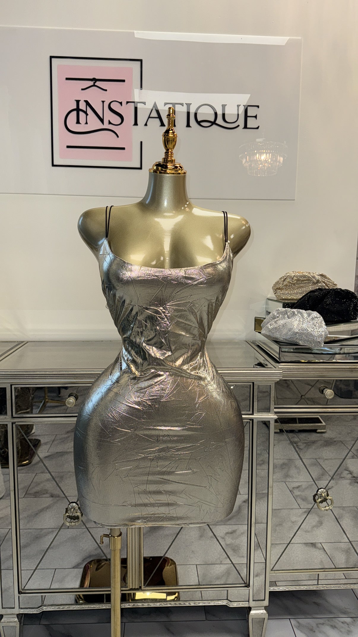 Metallic Mini Dress