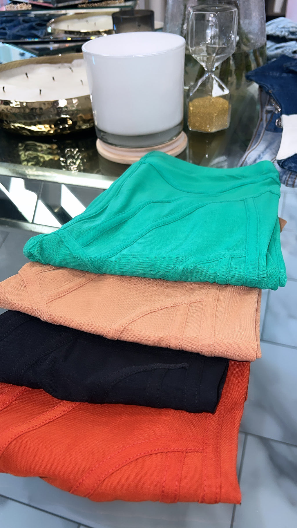 Sheer Lines Biker Shorts