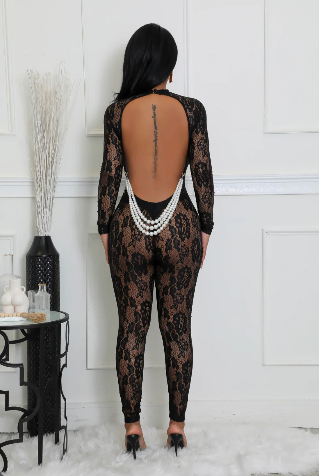 Lace My Pearls Catsuit