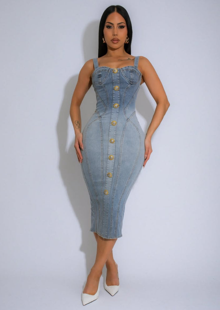 Golden Era Denim Dress