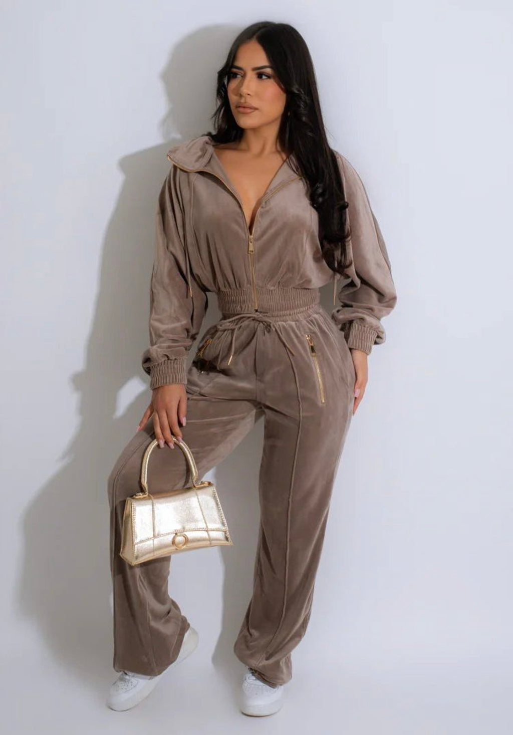 Dreamy Velvet Crop Tracksuit
