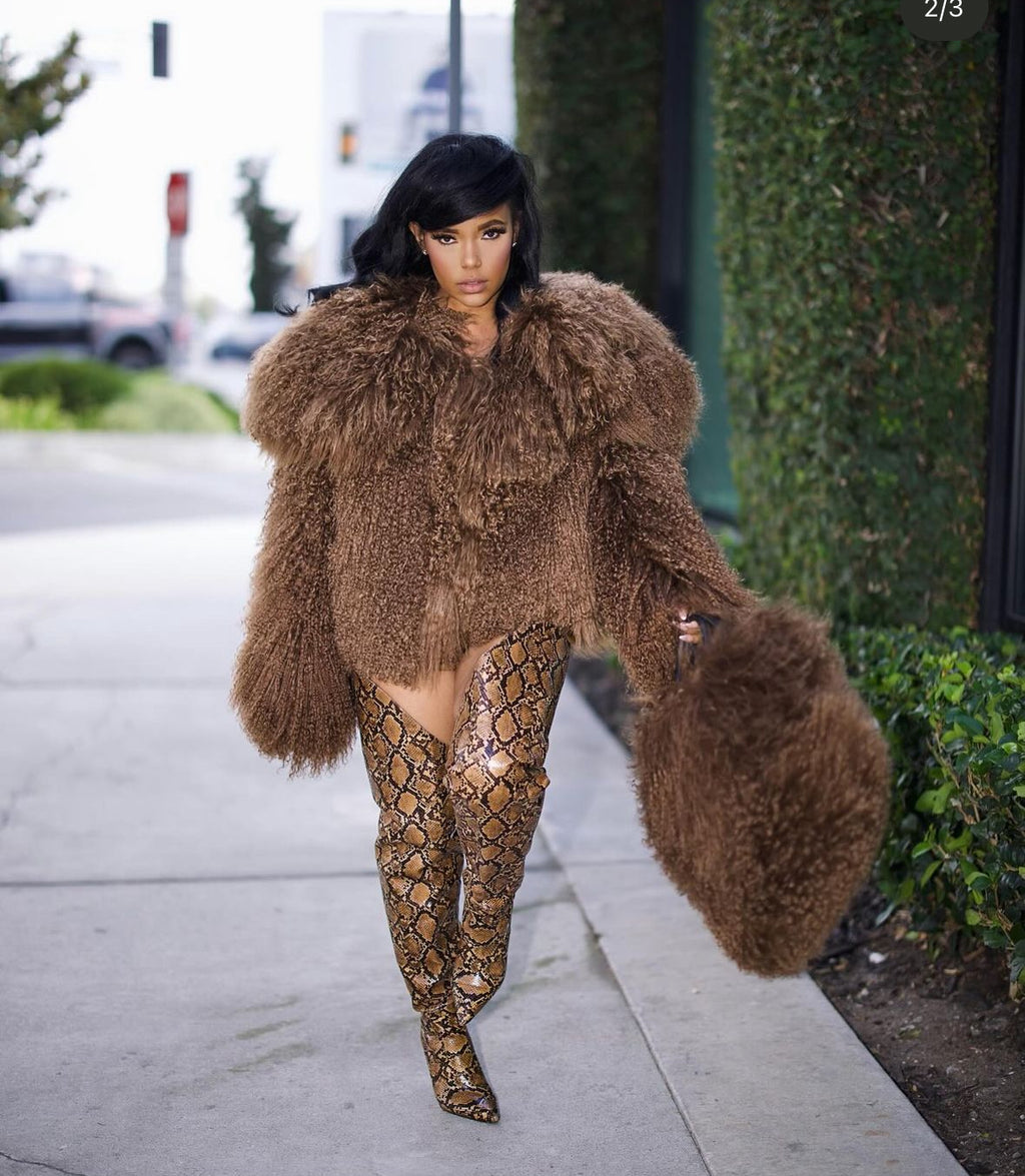 Fab & Fluffy Coat & Bag set (Estimated shipping 3wks after purchase date)