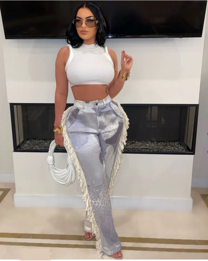 Flourishing Fringes pants