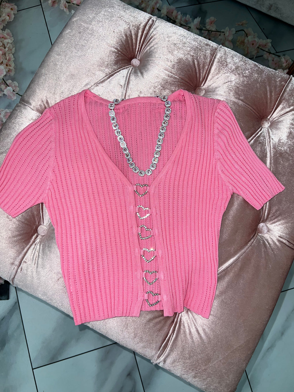 Diamond Hearts Crop sweater