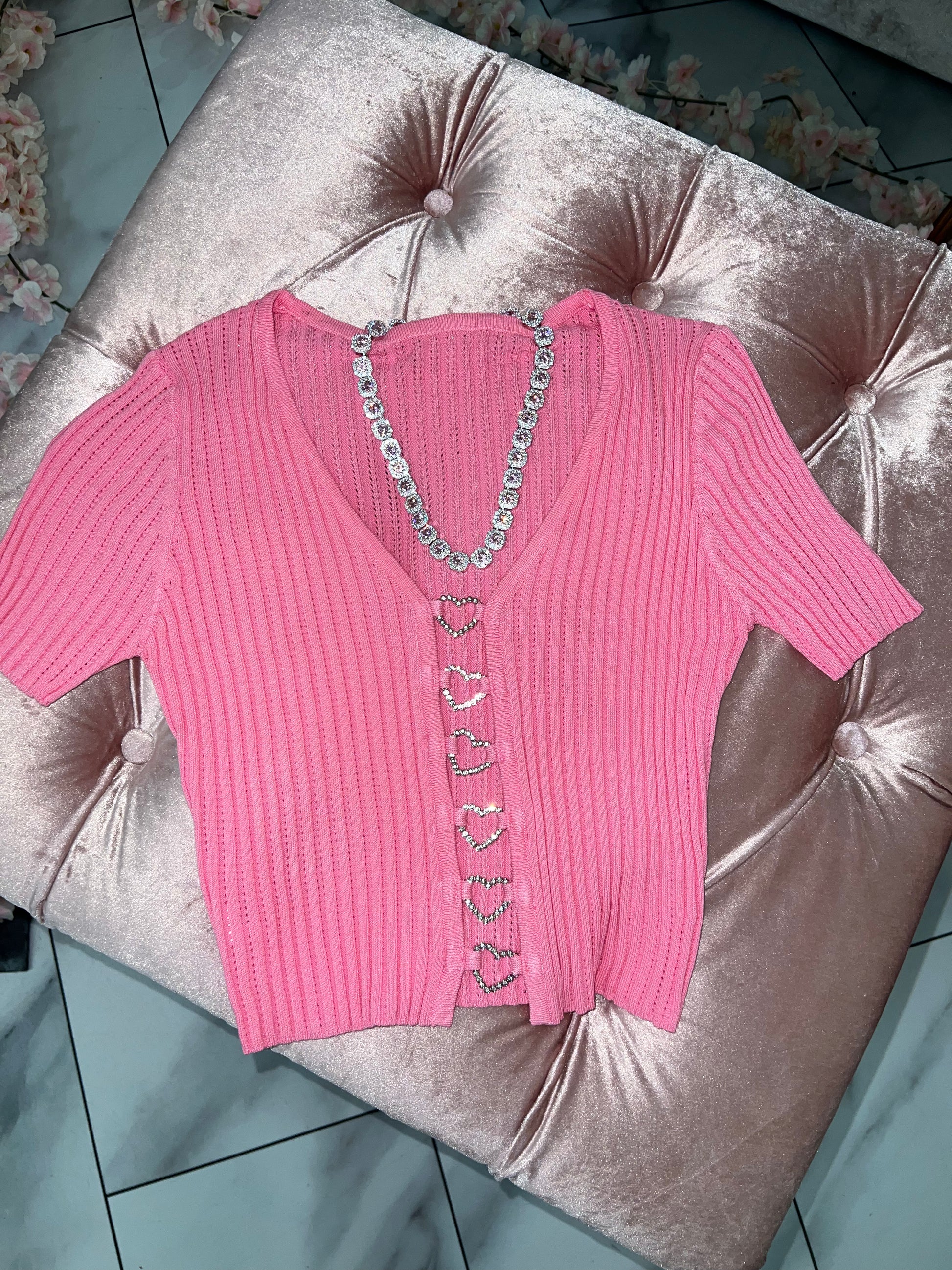 Diamond Hearts Crop sweater