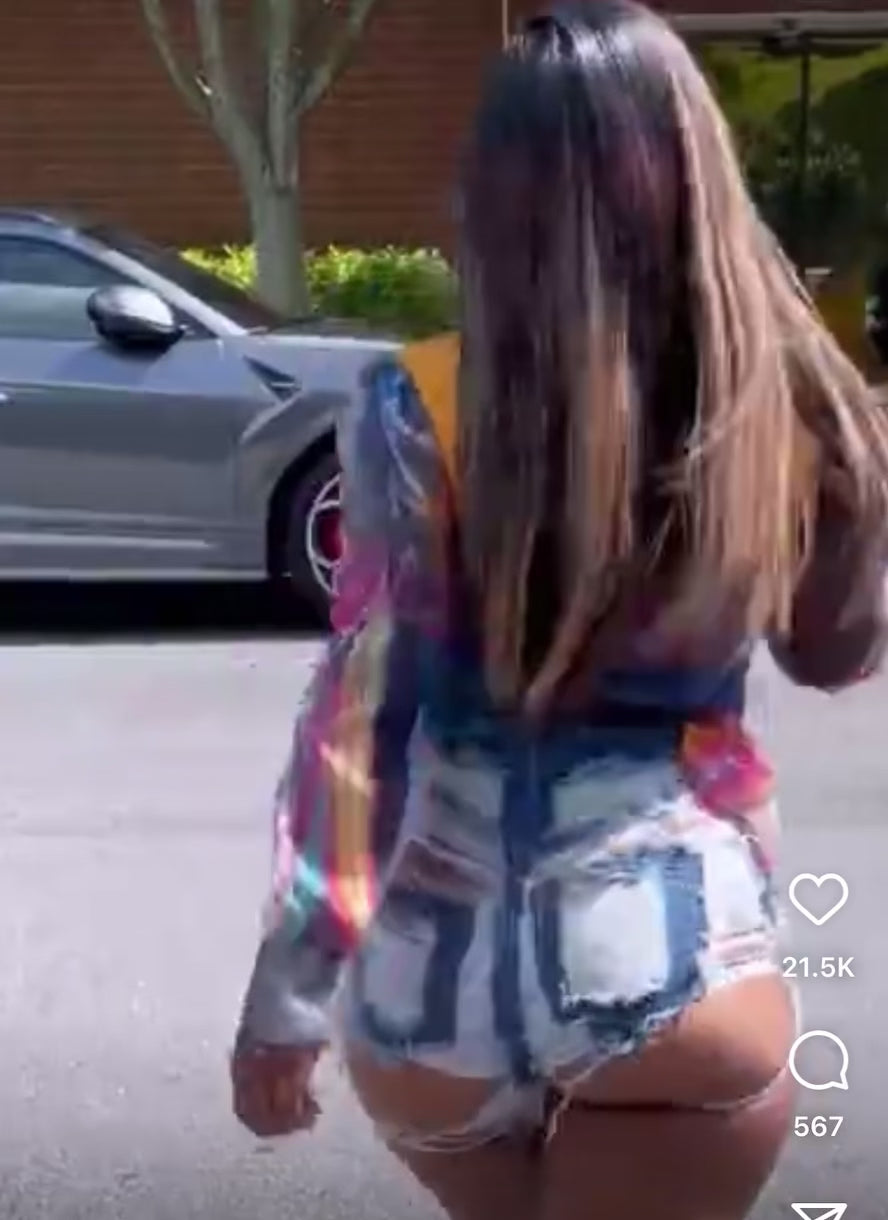 Busting Out Denim Shorts