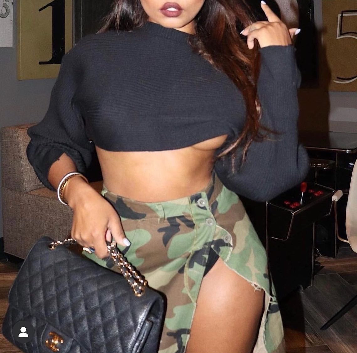 Camo split skirt
